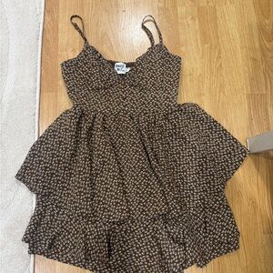 princess polly brown floral romper dress